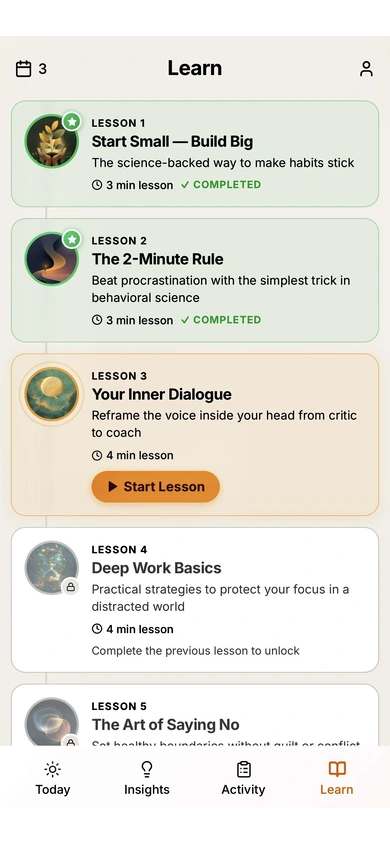 Archetype results screen