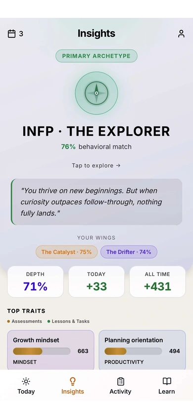 Trait insights screen
